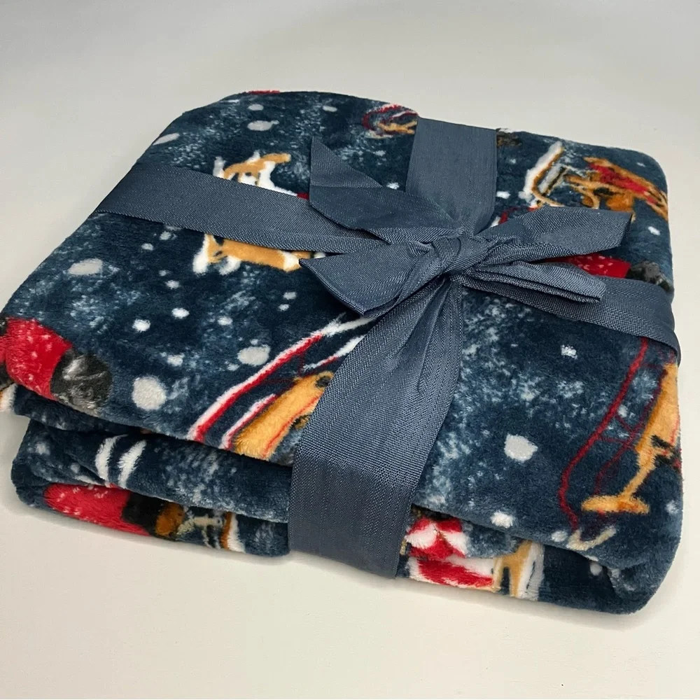 Winter Dog Fleece Blanket
